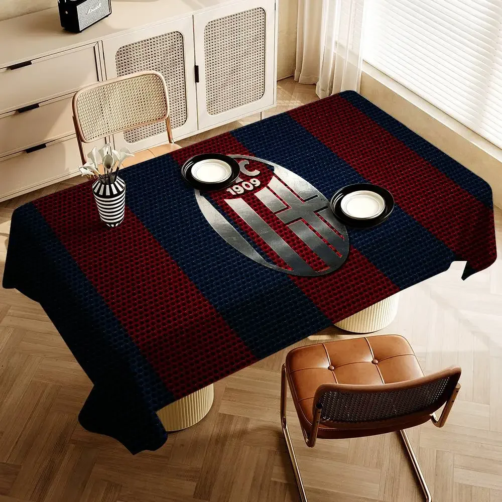 Bologna Football Club 1909 Waterproof Rectangle Tablecloth Fiesta Home Decor Dining Room Decor Reusable Table Cover Party