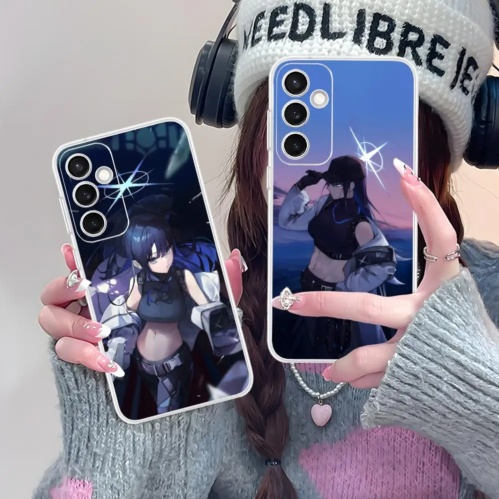 Blue Archive Saori Phone Case for Samsung Galaxy S25 S24 S23 S22 S21Plus FE Ultra Soft TPU Clear Shockproof Cover