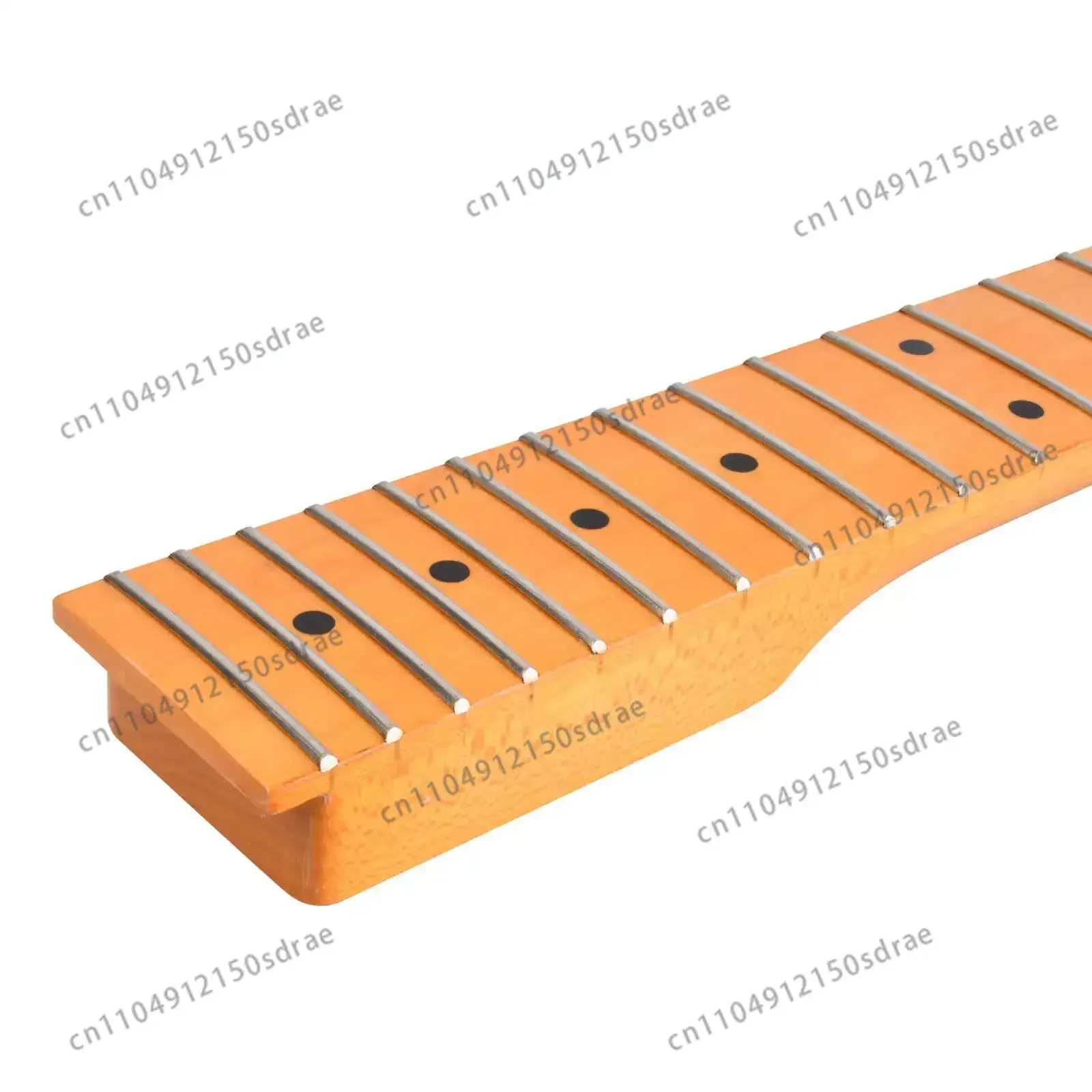 22 Fret Electric Guitar Neck - Canadian Maple Telecaster Style with Bright Yellow Finish, for TL or Midline Body