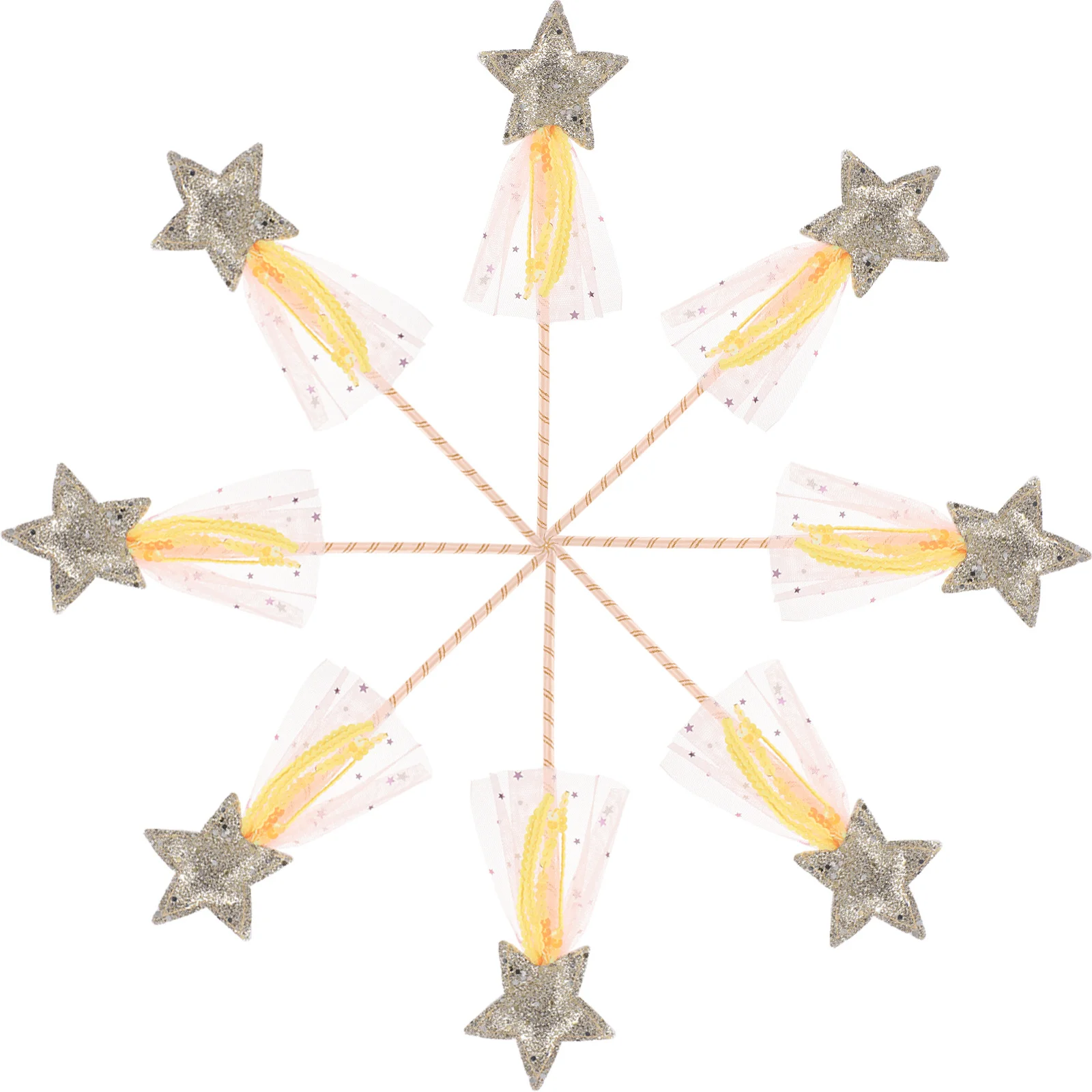 

8Pcs Portable Glitter Fairy Wands Princess Sticks for Girls Kids Party Favors and Stage Props Fairy Wand Kit Wand Toy