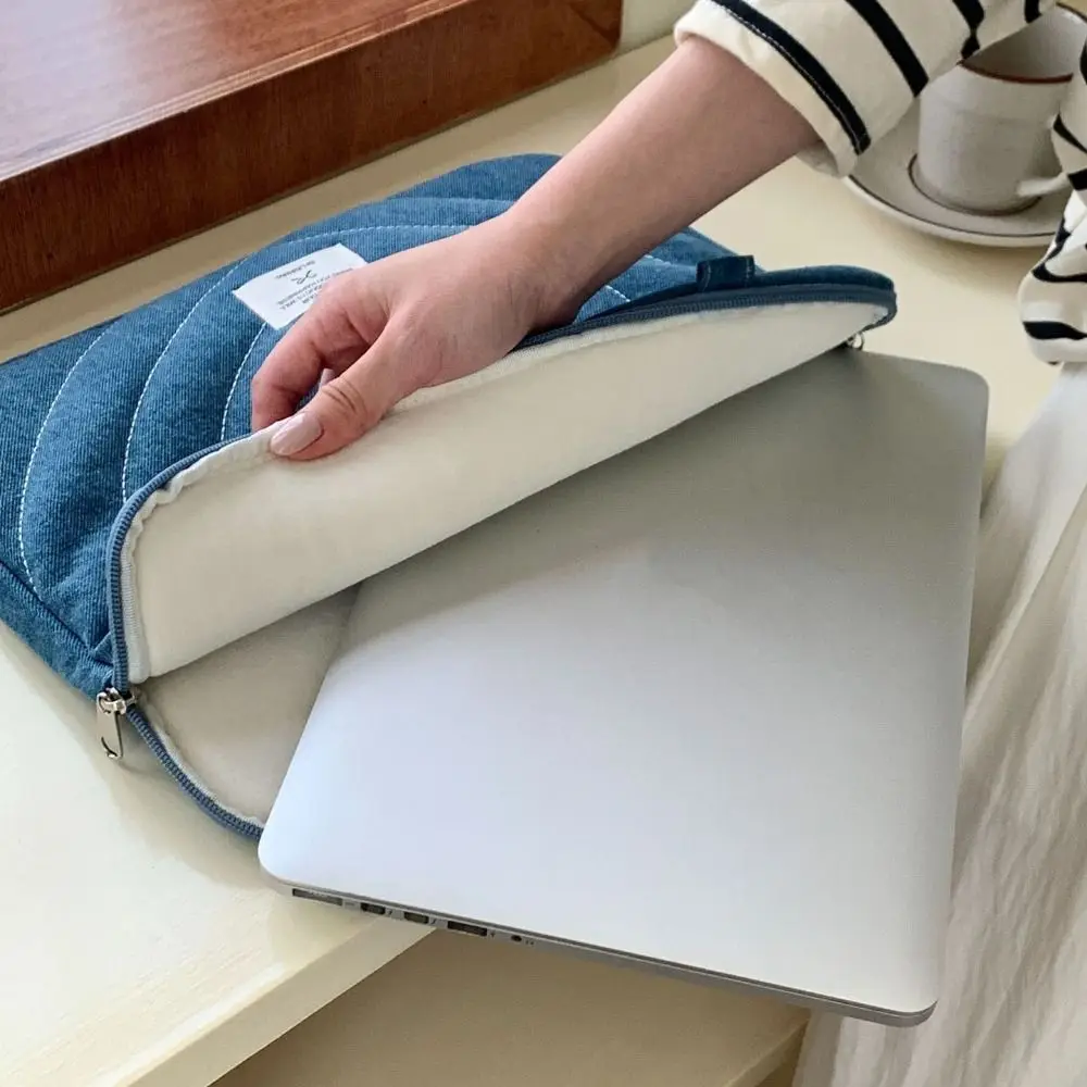 

Универсальная джинсовая сумка для компьютера, водонепроницаемая портативная сумка для ПК с вышивкой, противоударная сумка для ноутбука