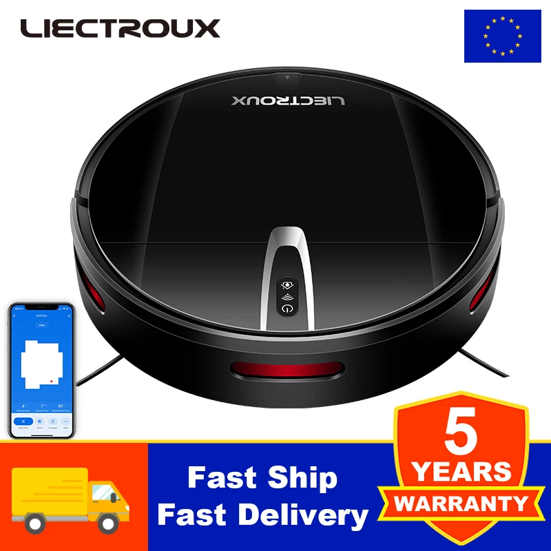 LIECTROUX V3S PRO Robot Vacuum Cleaner & Wet Mopping,Smart Mapping,WiFi App,4KPa,Brushless Motor,Ideal for Pet Hair,Carpet,Floor