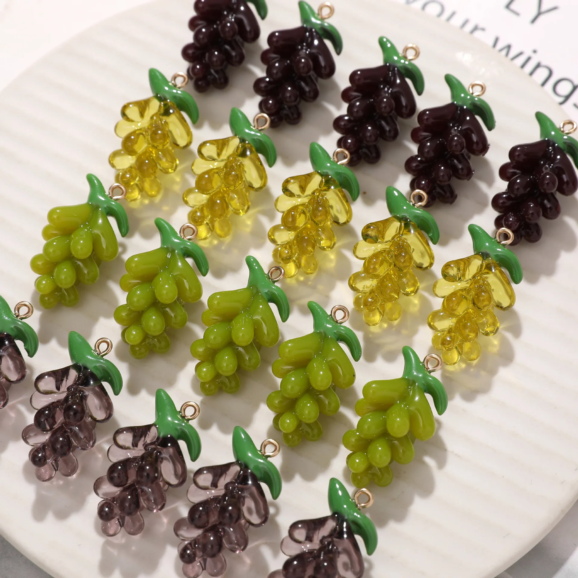 

DIY ювелирные изделия милая имитация фруктов виноград смола ожерелье кулон подвески орнамент аксессуары материал ремесло 32*18 мм 16 мм