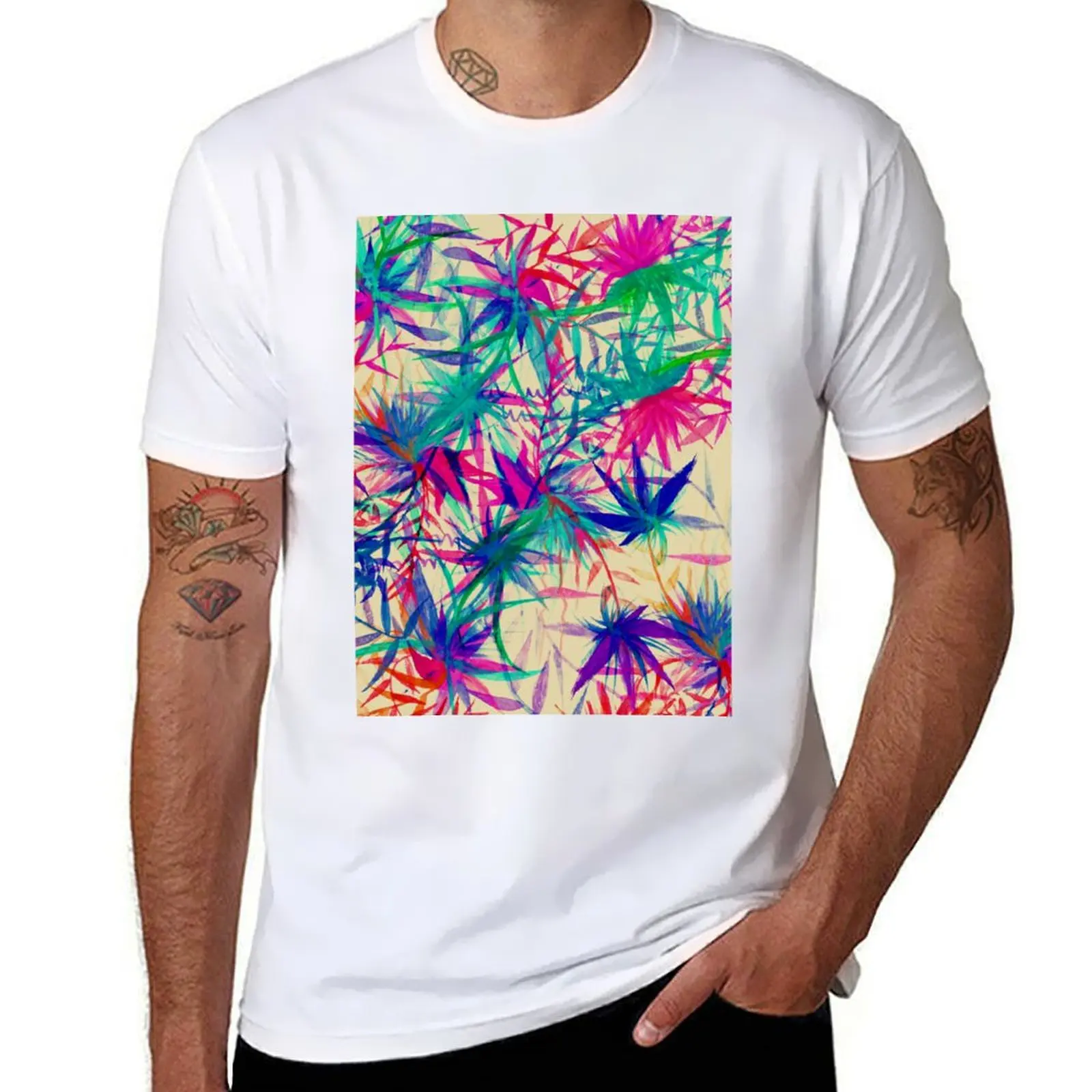 

Tropical Jungle - a watercolor painting T-Shirt man t shirts for men t shirts for man cotton funny T-Shirt