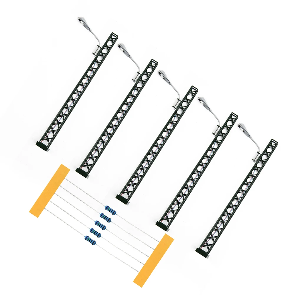 Lamp Model Railway Lights 5 Pieces For Building Layout! For Rail Lattice Mast Light Model Railway Lights High Quality