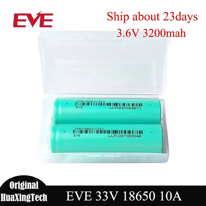 Оригинальный аккумулятор EVE 33 В 18650, 3200 мАч, класс A, 3,6 В, 10 А, литий-ионный аккумулятор 18650, для электроинструментов, игрушек