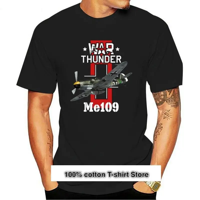 

Luftwaffe-Camiseta de манга для мужчин, Базовая рубашка с Талью Гранде, 100 хлопка, с принтом, de War Thunder Me109
