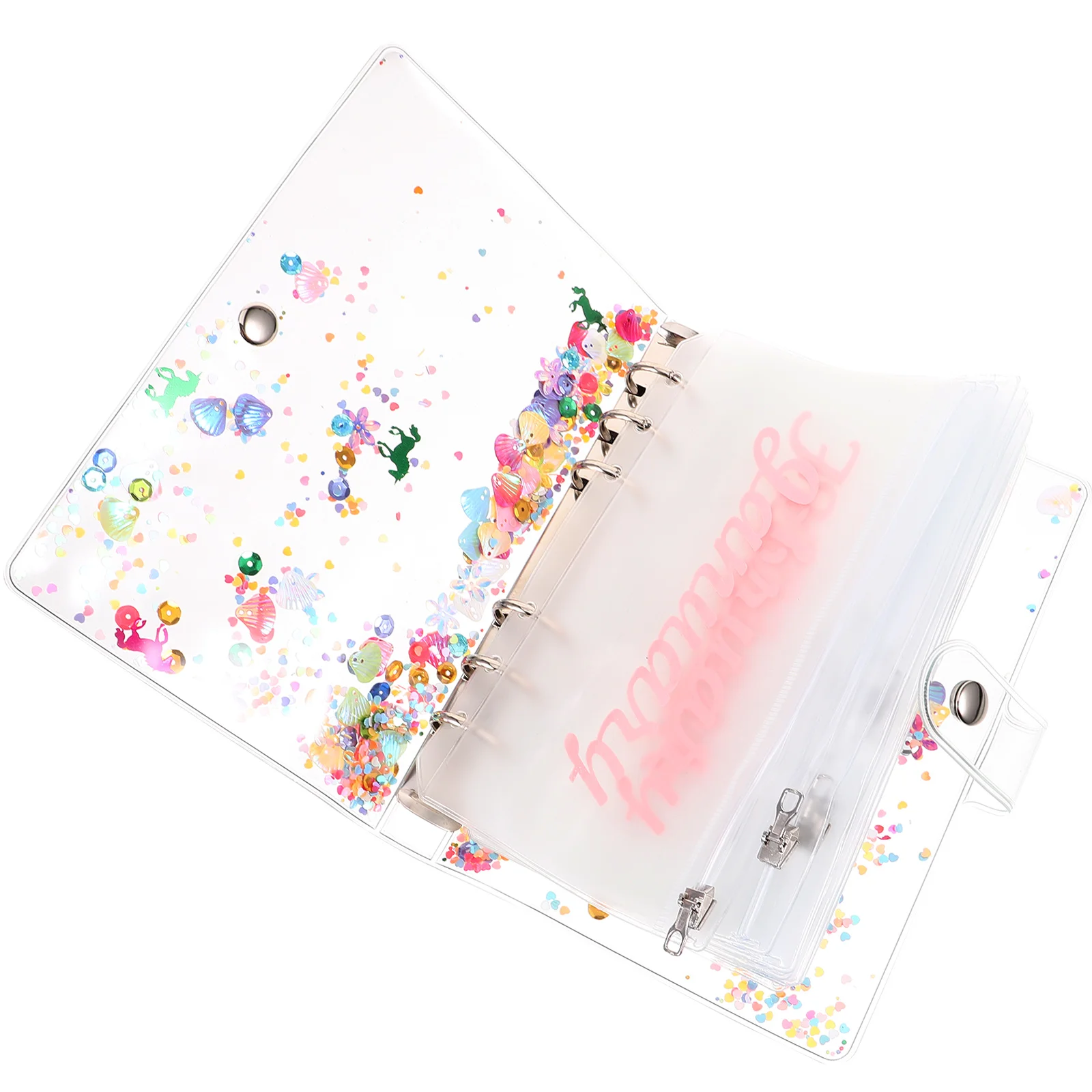 

1Set Monthly Budget Binder Pouch Lightweight PVC Document Organizer Cash Envelope 6-Ring Binder Folder