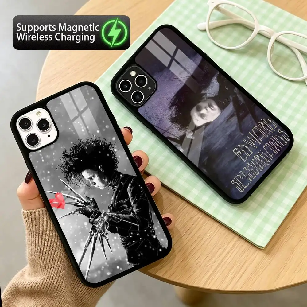 

Eward S-Scissorhands Classic Movie Phone Case For iPhone17,16,15,14,13,12,11 Plus,Pro Allows magnetic wireless charging