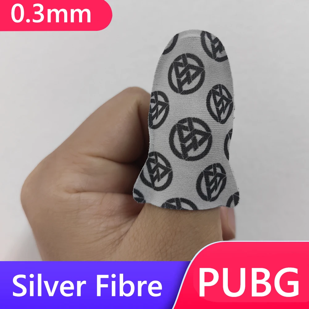1 Pair Finger Sleeve 24-Pin Sensitive 0.3mm Touch Screen Thumb Gloves Anti Slip Finger Thumb Gloves Breathable for PUBG Mobile