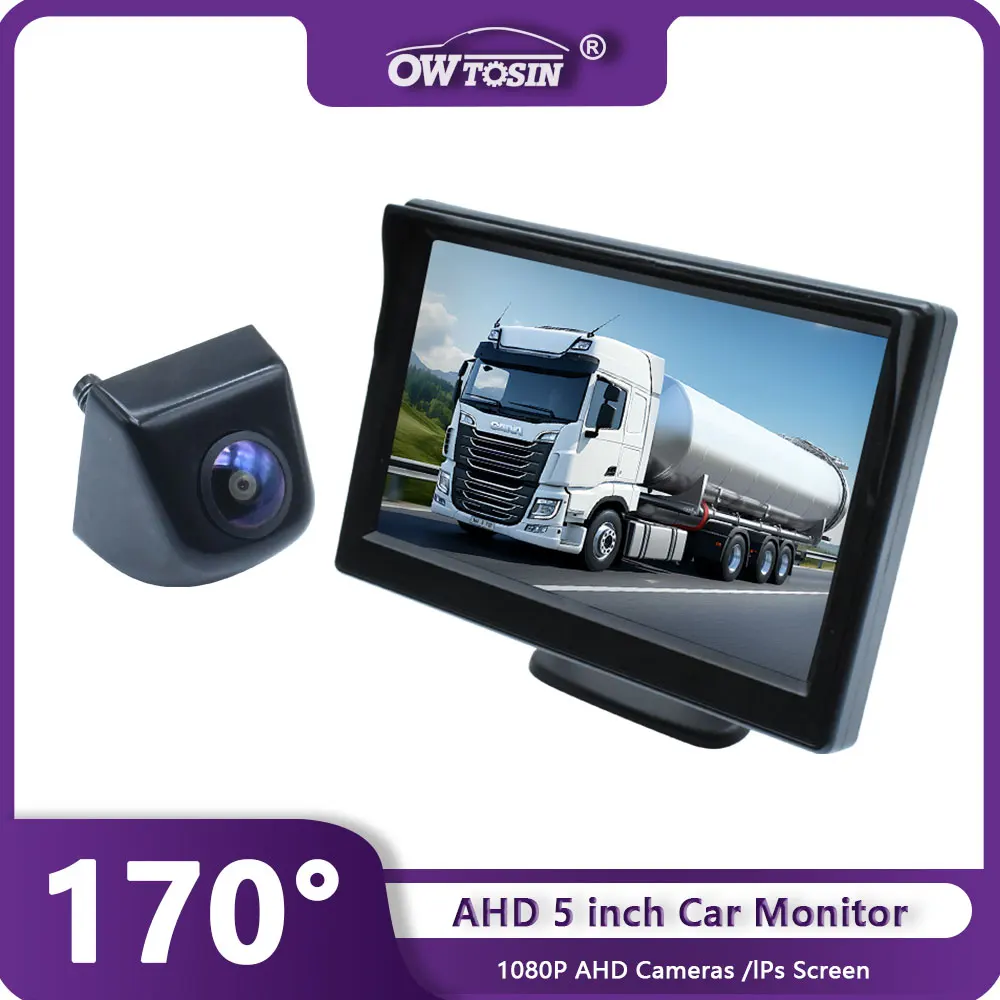 1920x1080P 5-inch IPS Screen Car Monitor With Starlight Night Vision AHD 1080P Fisheye Lens Car Rear View Vehicle Camera