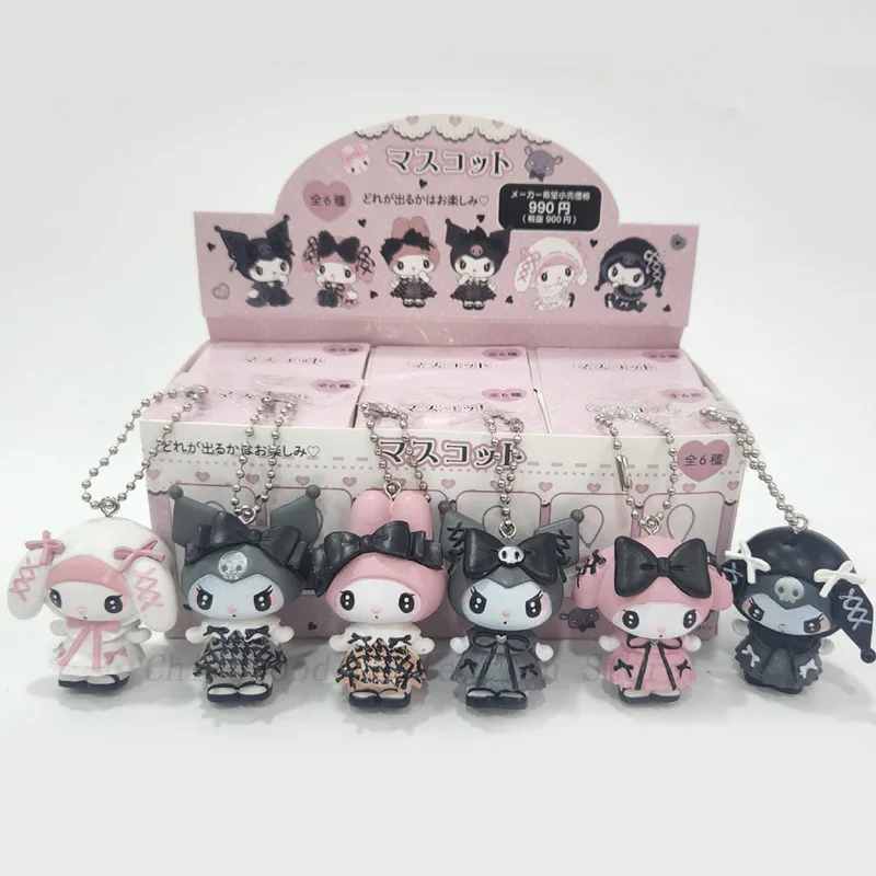 Figuras de acción Kawaii Kuromi Melody para niños, juguetes de Anime, adornos de escritorio, modelo de colección, llavero, regalo para Halloween