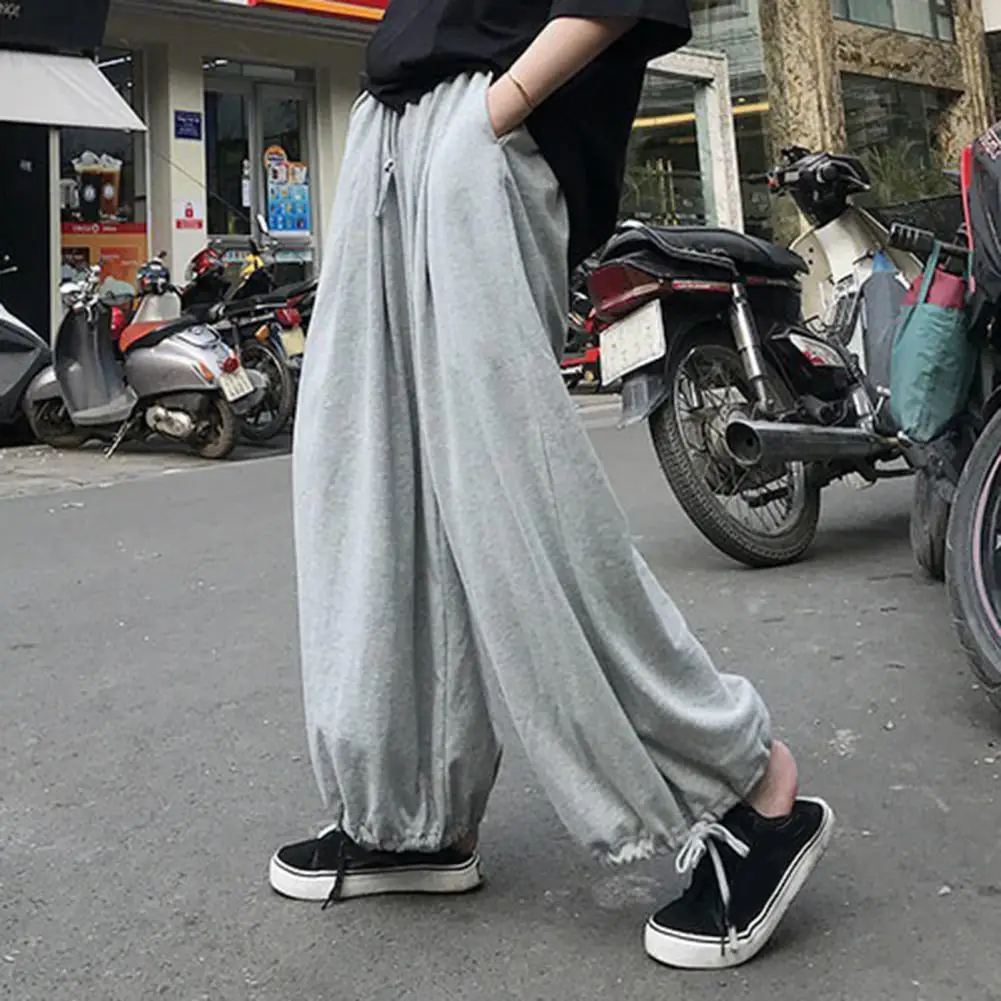 

Gray Joggers Sweatpants Women Cargo Pants Cotton Korean Summer Harajuku High Waist Black Women's Pants Wide Leg Trousers