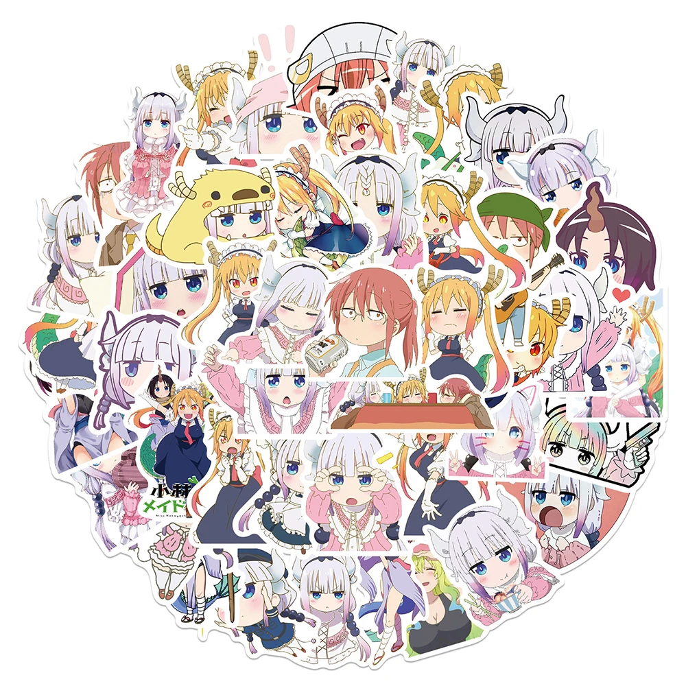 10/30/50pcs Miss Kobayashi's Dragon Maid Anime Stickers Kawaii KannaKamui Decals Laptop Phone Case Notebook Cute Cartoon Sticker