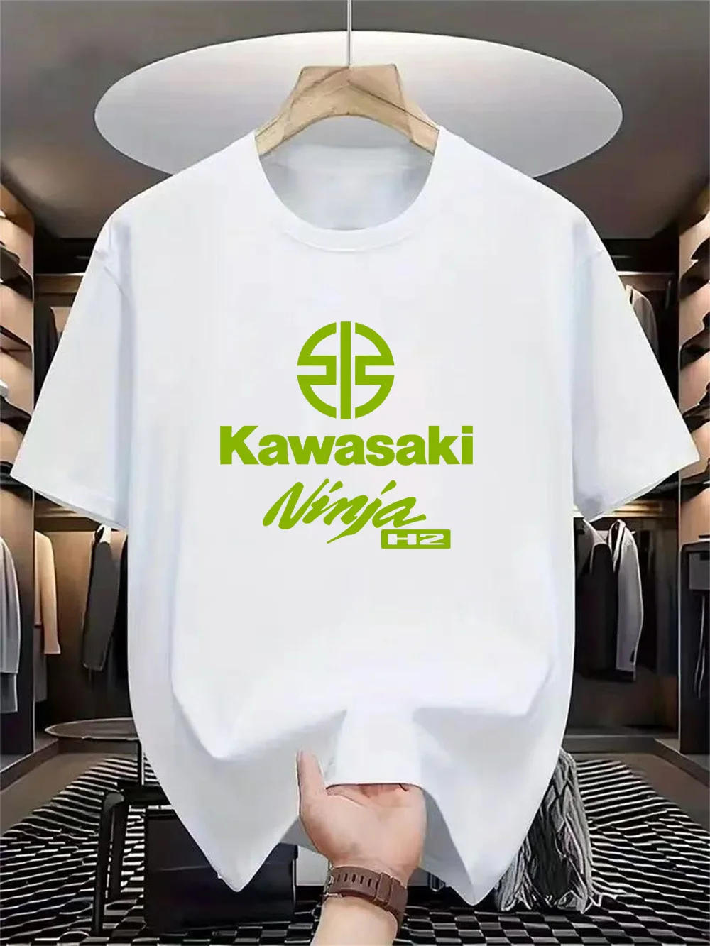 

Мужская футболка Kawasaki, быстросохнущая футболка с короткими рукавами, модная футболка, пот и дышащая уличная одежда