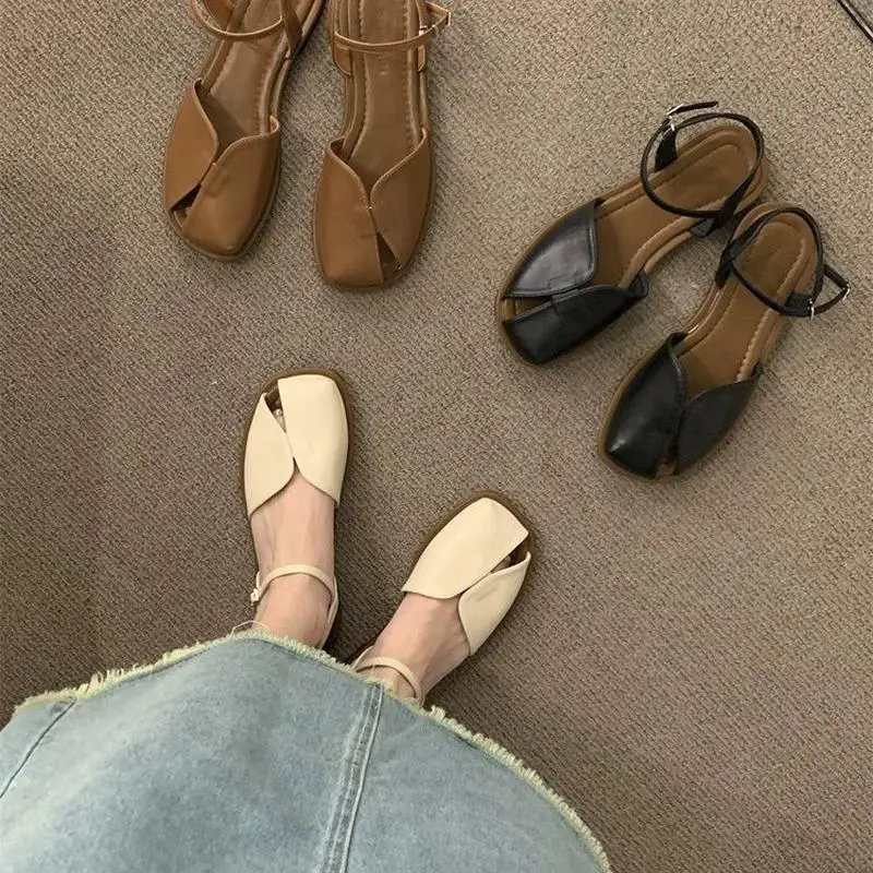 

Women's Baotou Sandals Summer Retro Fairy Style Casual Soft Flat Shoes