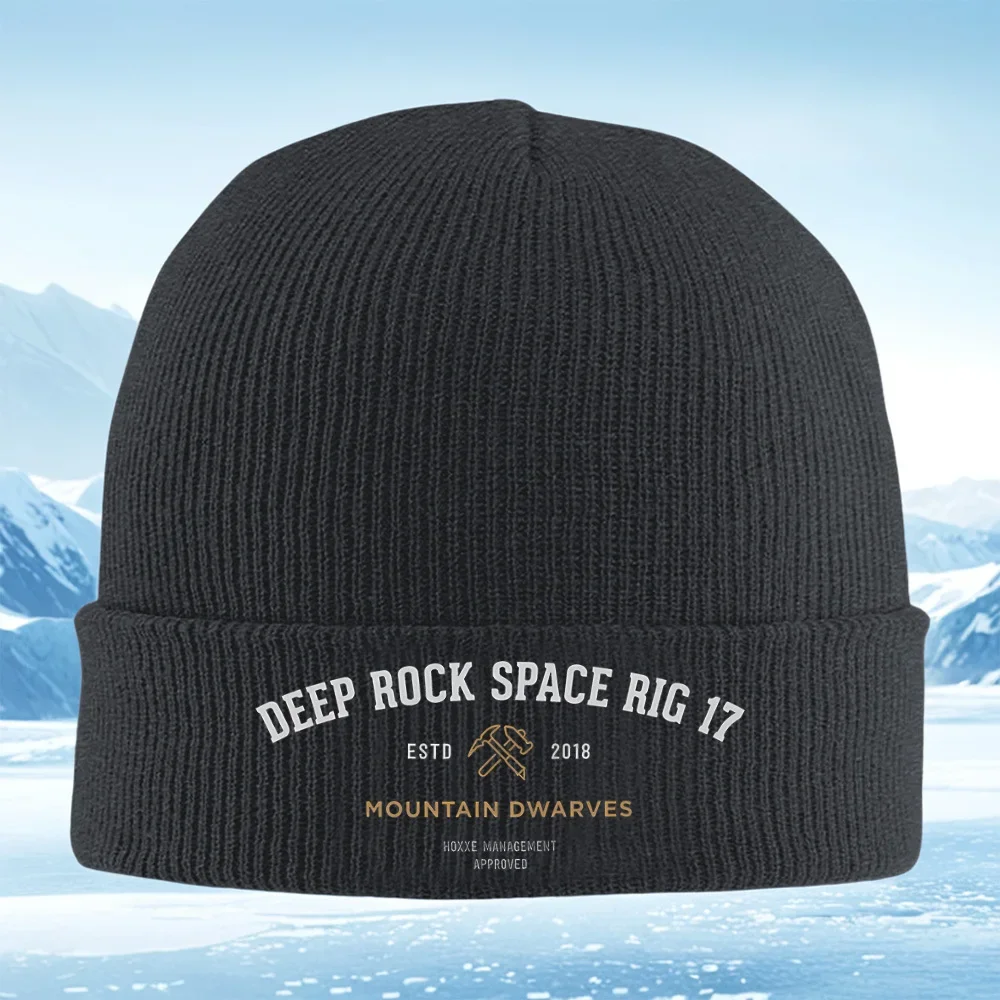 2026 Space Rig Dwarves Hammer Mountain Mining Men Women Unisex Knitted Hat Beanie Pullover Cap Winter Thermal Warm Christmas Out