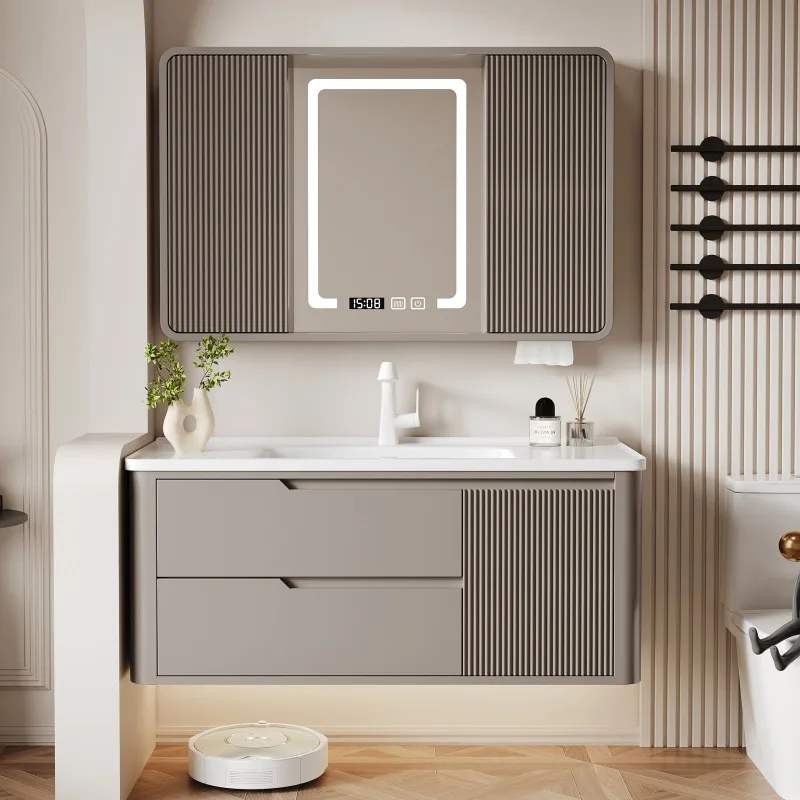 

Шкафы для ванной комнаты во французском стиле, кремовые, со скрытыми раздвижными дверцами, умный дизайн, мебель для дома, Mobili Da Bagno ZY40YSG