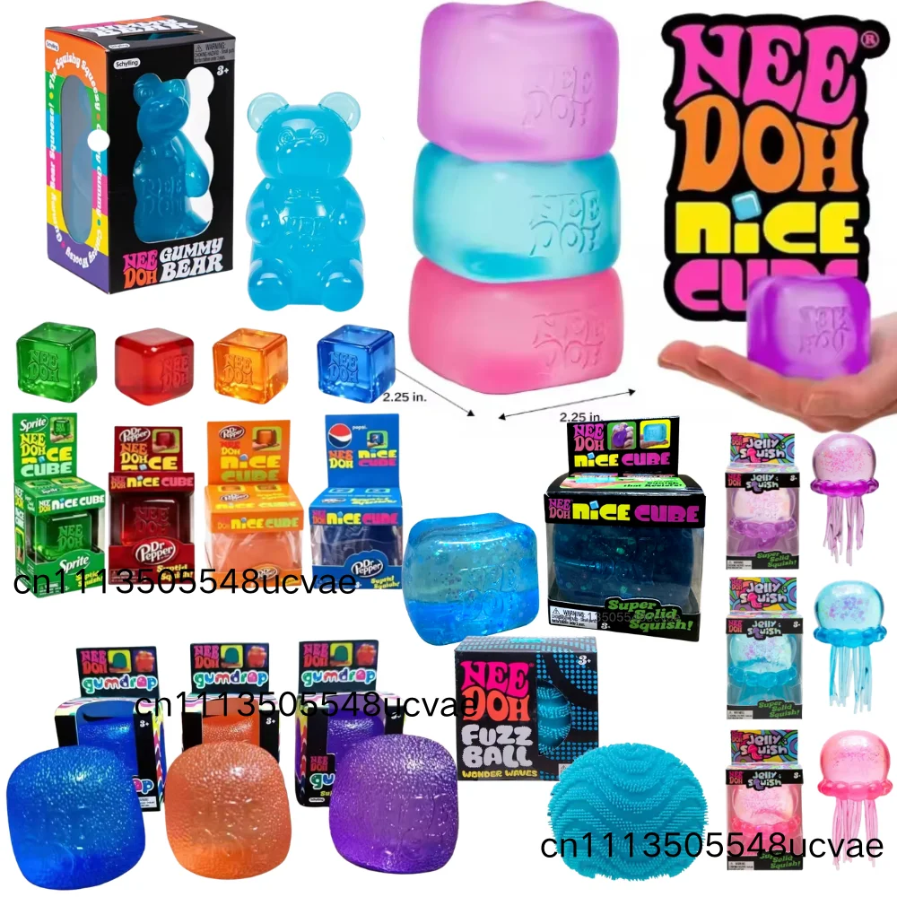 Schylling Needoh Nice Cube Sensorischer Fidget-Würfel zur Stresslinderung und Angstbewältigung, Sensorisches Hilfsmittel für Konzentration, ADHS & Beruhigungs-Gadget für den Schreibtisch