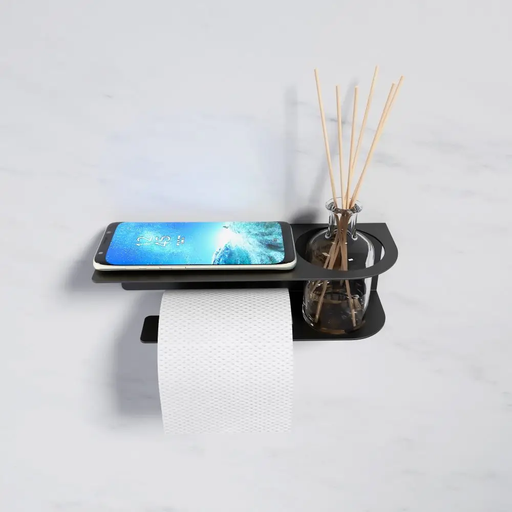 

Carbon Steel Toilet Paper Holder Wall Mounted Convenient Toilet Roll Holder Dustproof Moisture-proof Toilet Paper Stand