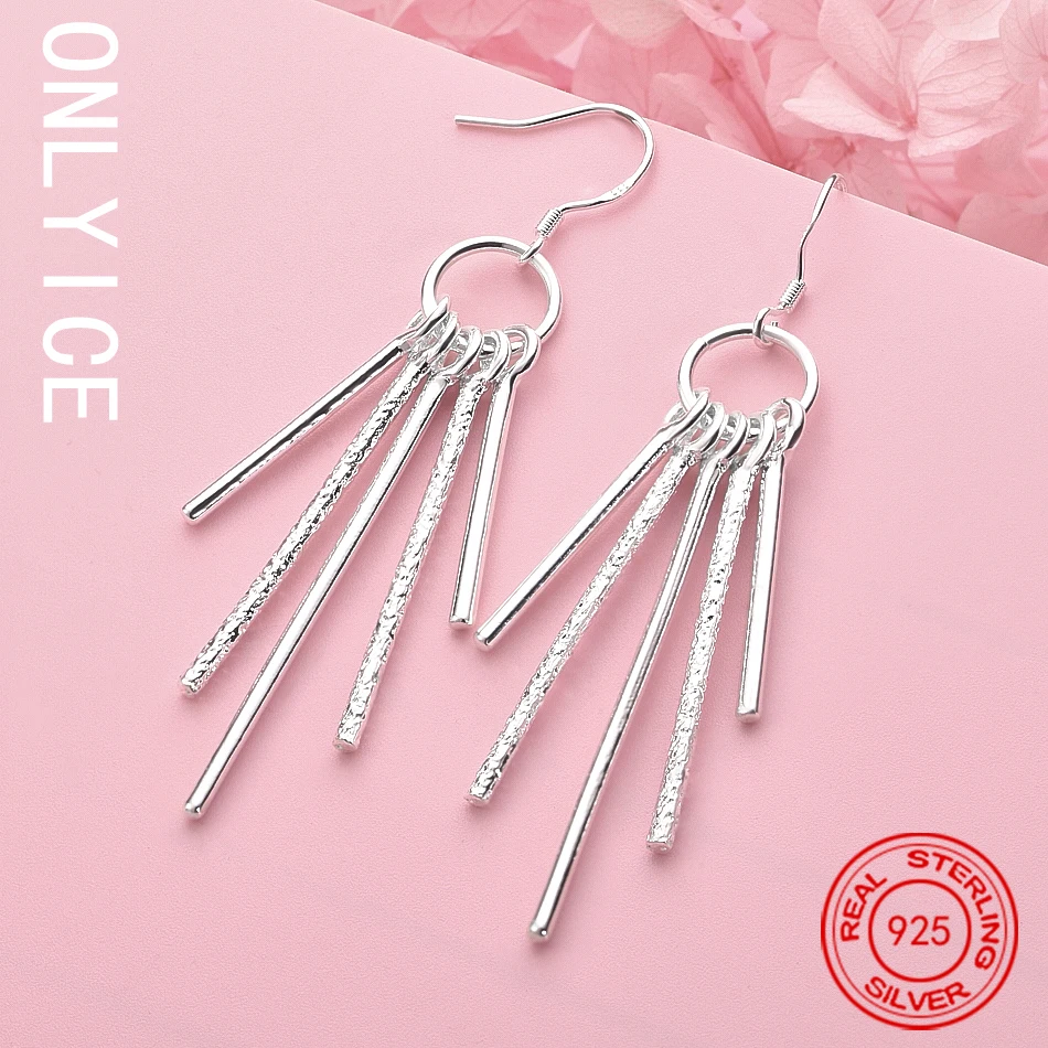 

Classic 18k Gold High Quality 925 Sterling Silver Five Column Earrings For Women Fashion Jewelry Charms Weeding Party Gifts