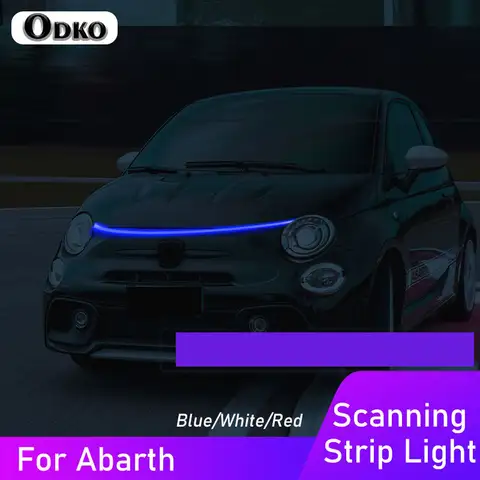 DRL LED Strip Car Hood Light For Abarth 500 500c  595 595c 695 695c 12V Scanning Effect Daytime Running Lamp Accessories