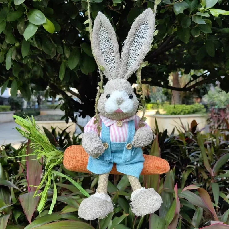Easter Bunny Pendant Swing Rabbit Hanging Ornament Dining Room Holiday Collections Display Home Wedding Party Decorative Props
