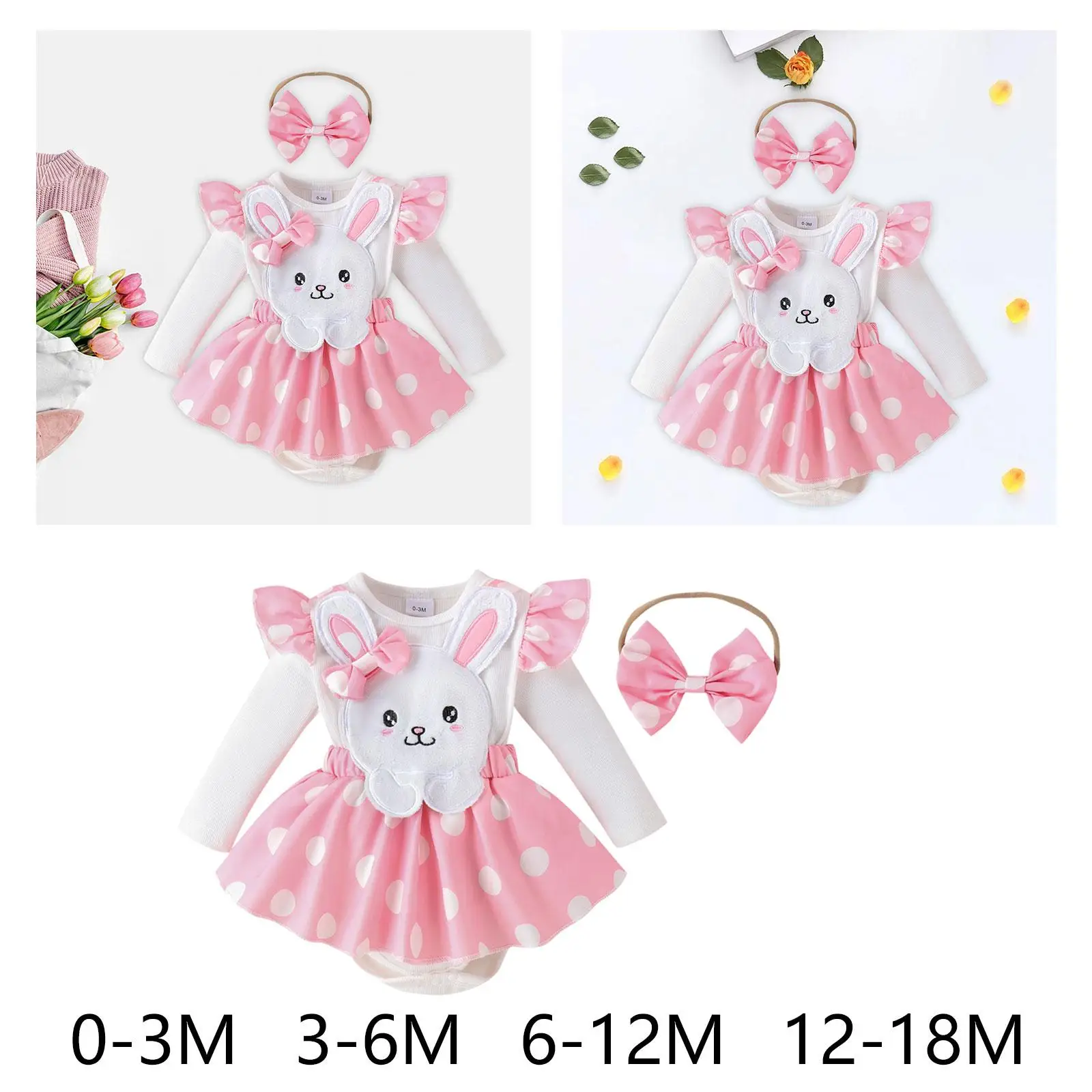 Vestido de conejo para niñas con pajarita, accesorios de disfraz de conejito de Pascua, vestido ligero para regalo, fiesta temática de baile y graduación