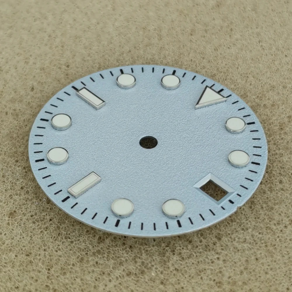 Esfera de reloj esmerilada de 28,5 MM, accesorios de reloj modificados, esferas de reloj para hombre para movimiento mecánico japonés NH35/NH36/4R/7S