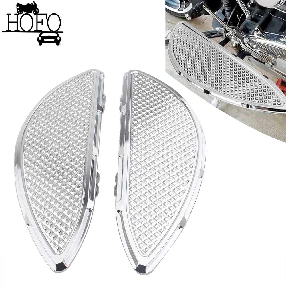 Diamond Style Front Driver Floorboards Foot Pegs Kit Chrome For Harley Touring Electra Road Street Glide FLD Trike Models FL