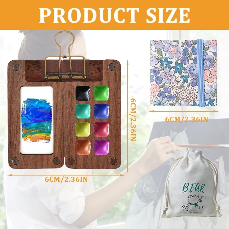 8/15 kolorów palety farb akwarelowych przenośne palety szkicownika podróżna taca na farby dla malarzy artystów