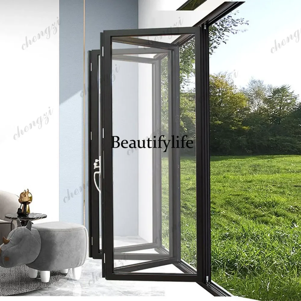 TTT Z183 Customization Modern Heavy-duty Folding Door System Patio Bifold Glass Door For Exterior Application For Living Room Vi