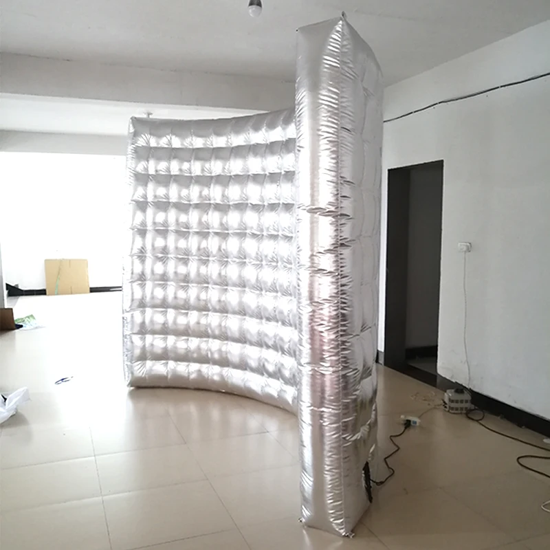 Poland Warehouse Stock 3m Golden/Silver Inflatable Photo Booth Wall Gold Silver Fotobudka 360  For Party Wedding Events Rental