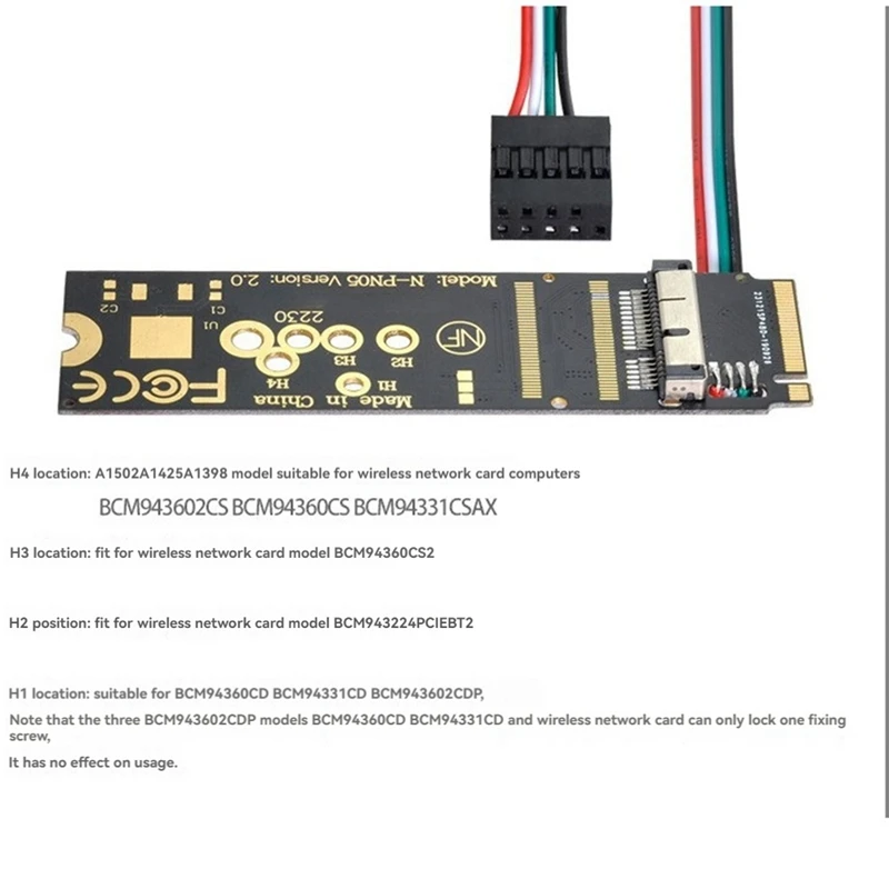 Adapter Card M-Key Wireless Card Desktop Drive-Free BCM943602CS To Pcie M.2 Ngff For Apple Bluetooth Module