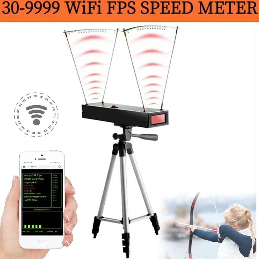 New Speed Meter 30-9999 FPS Speed Meter for Shooting Chronograph Speed Meter Velocimetry Bullet Slingshot Speed Measuring Tools