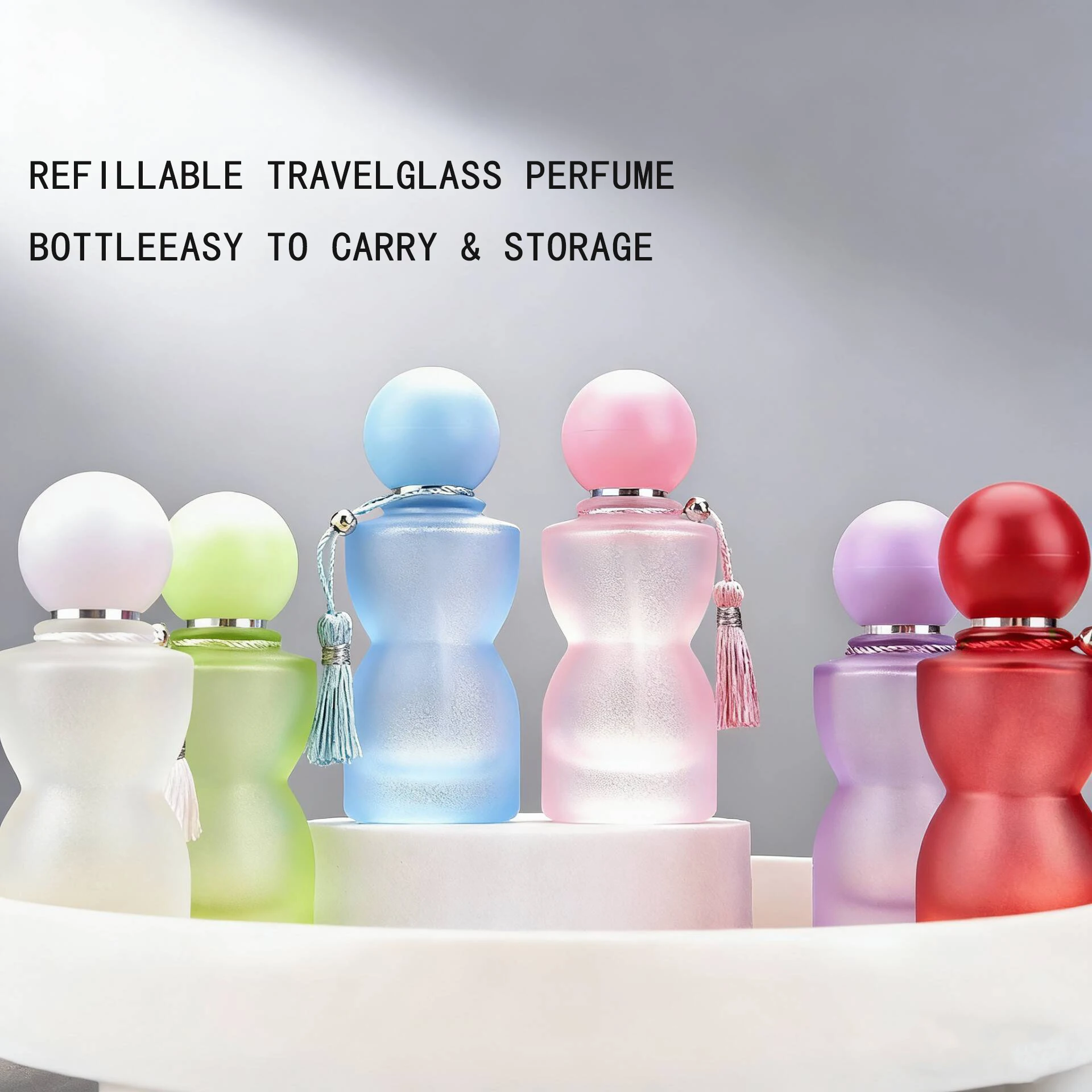 High-end screw cap perfume decanter 30ml colored matt glass spray bottle travel portable cosmetics empty bottle