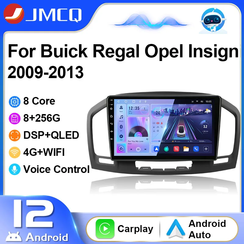 

JMCQ 2Din Car Radio Multimedia Player for Buick Regal For Opel Insignia 2009-2013 Navigation GPS Wireless Carplay 4G Android 12