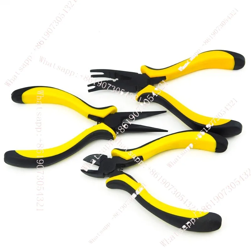 

New version of white steel ball head pliers 45 #carbon steel, pointed pliers, oblique pliers, three-piece set, can be bought