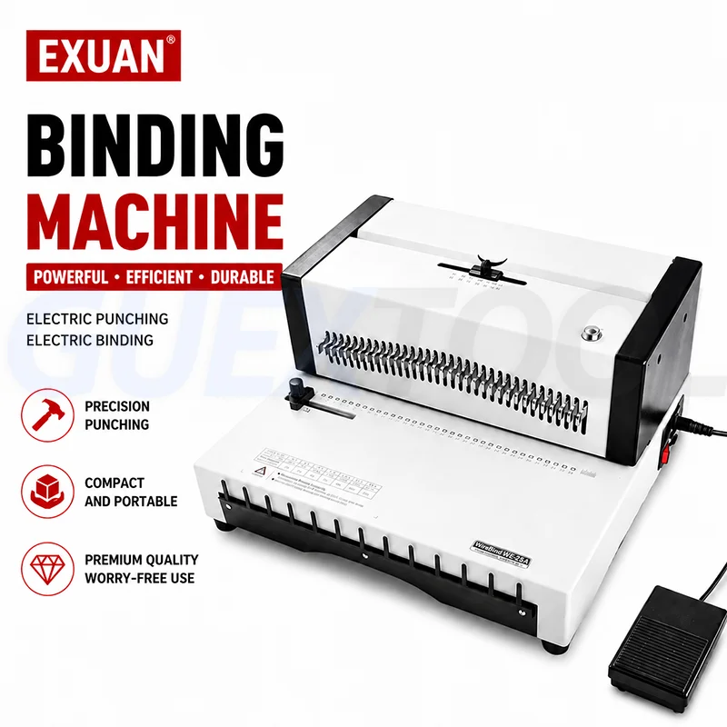 Electric Binding Machine Automatic Paper Punching Binder A4 Document Comb Binding Machine for Office School Printing Shop