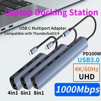 USB C Docking Station Hub for Macbook Pro/Air Thunderbolt3/4 to 4K@60Hz HDMI-compatible, Gigabit Ethernet, 100W PD, USB 3.0 OTG