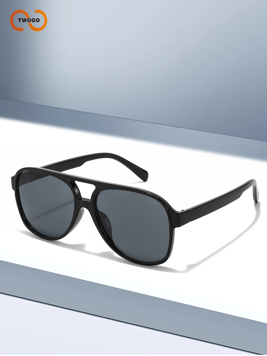 نظارات شمسية كلاسيكية كبيرة الحجم للجنسين، نظارات قيادة عصرية على طراز الشارع، جسر مزدوج مستوحى من مسدس علوي #3