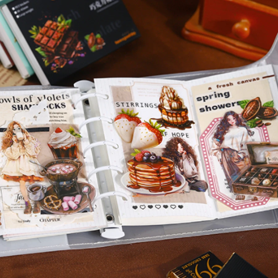Mr. Paper 2Style 100Pcs/bag Coffee Chocolate Food Theme Box Set Sticker Creative Handbook DIY Scrapbook Journal Material Sticker