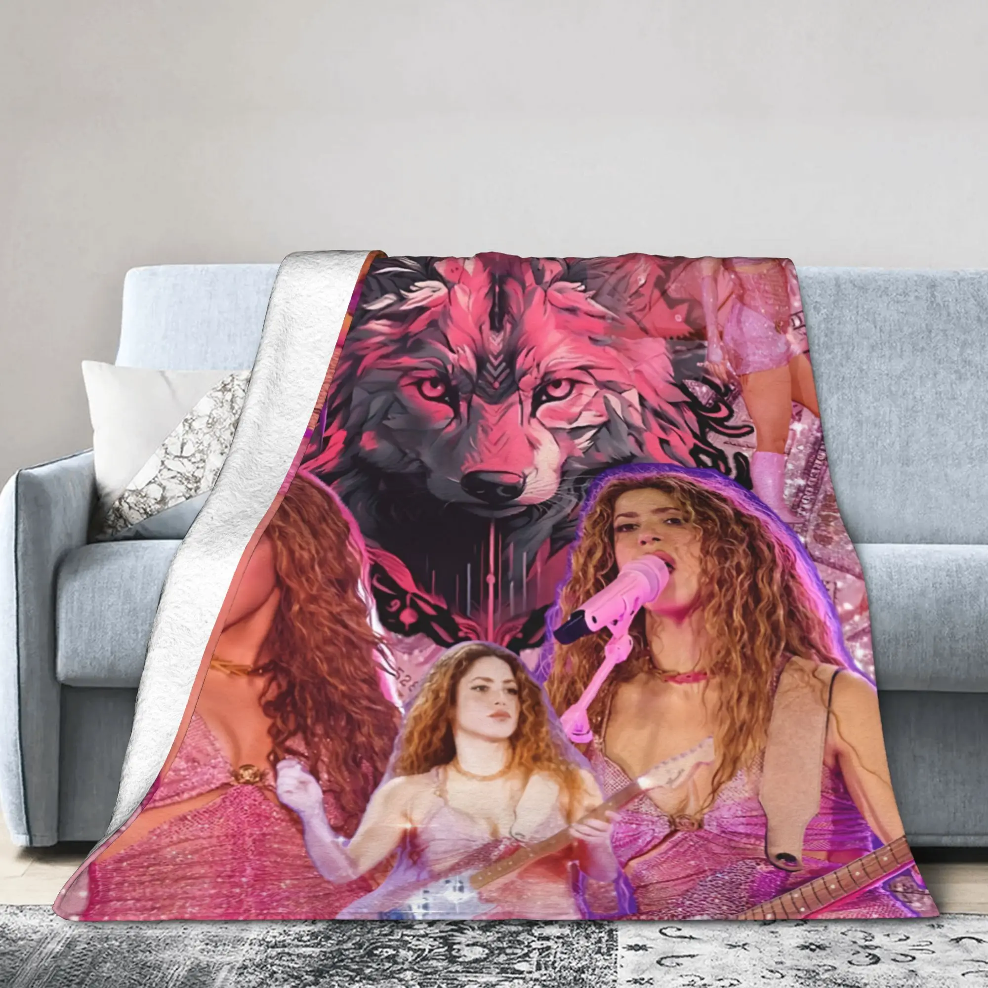 Shakira Colombian Singer Plush Blankets  Customized Throw Blanket for Home 125*100cm Rug Piece