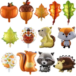 Mix Style Autumn Thanksgiving Theme Balloon Pine Cone Pumpkin Maple Leaf for Kids Birthday Wedding Party Decor Thanksgiving Gift