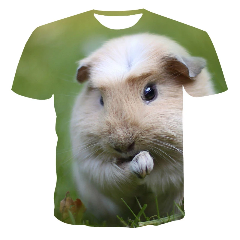 Hamster Domesticated Guinea Pig 3D Print Men\'s T-Shirts Women Children Tshirt Casual Short sleeve Oversized Hip Hop Tee Tops