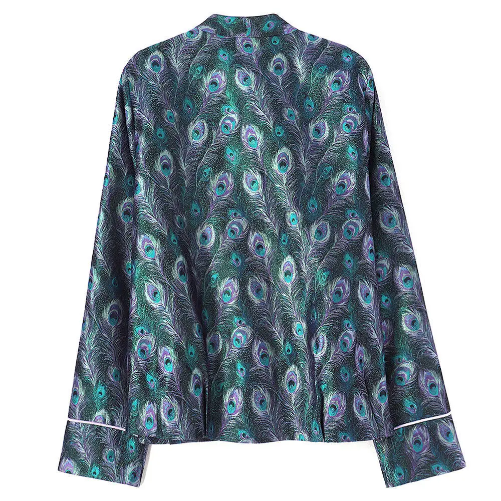 BirdTree-45MM Silk Song Brocade Elegant Coat, V Neck Long Sleeve, Women Retro Design Loose Cardigan, 2026 Autumn New C6O432CC