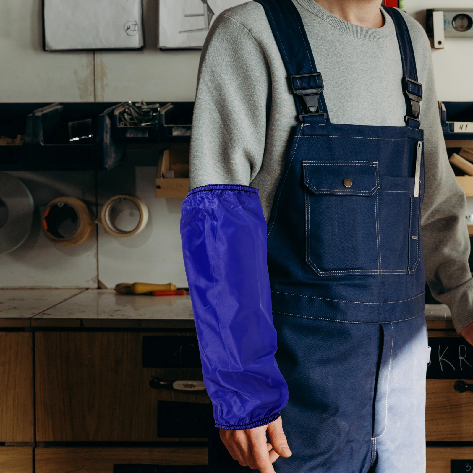 

1 Pair Pvc Waterproof Oilproof Arm Sleeves For Cleaning Kitchen Lightweight Elastic Design Easy Wear Universal Fit For