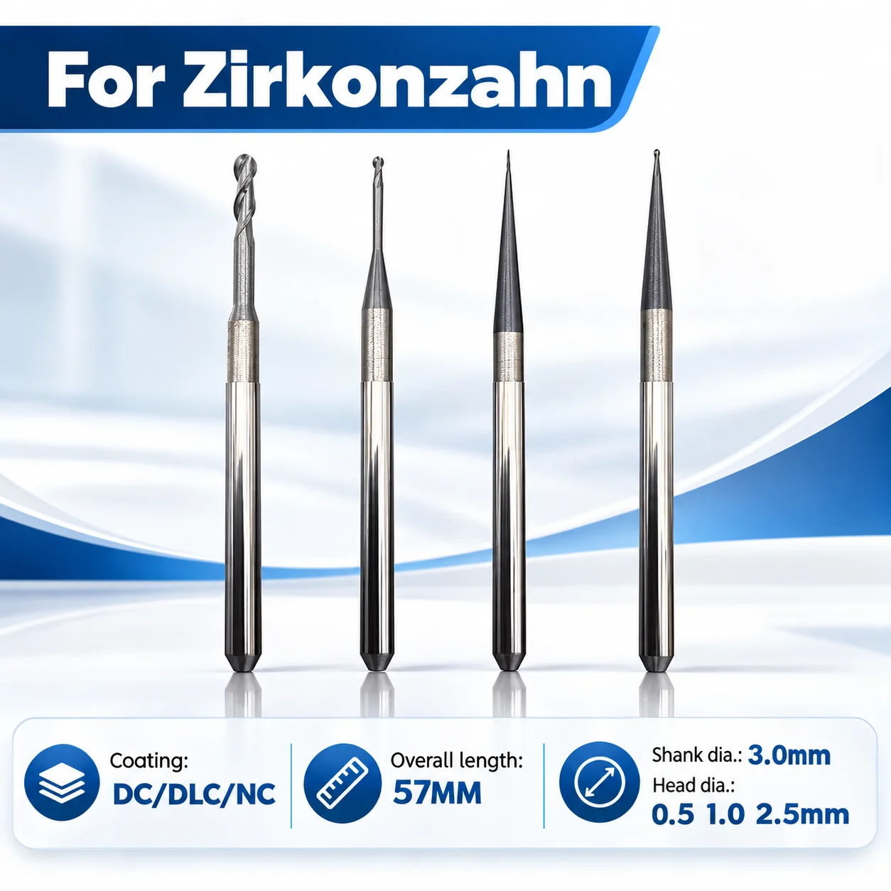 Dental Lab Zirkonzahn M1 Milling Machine 3mm Cuttter Fresa Zirkonzahn Zirconia Milling Cutter Unit M1,M3,M5 PMMA Milling Bur