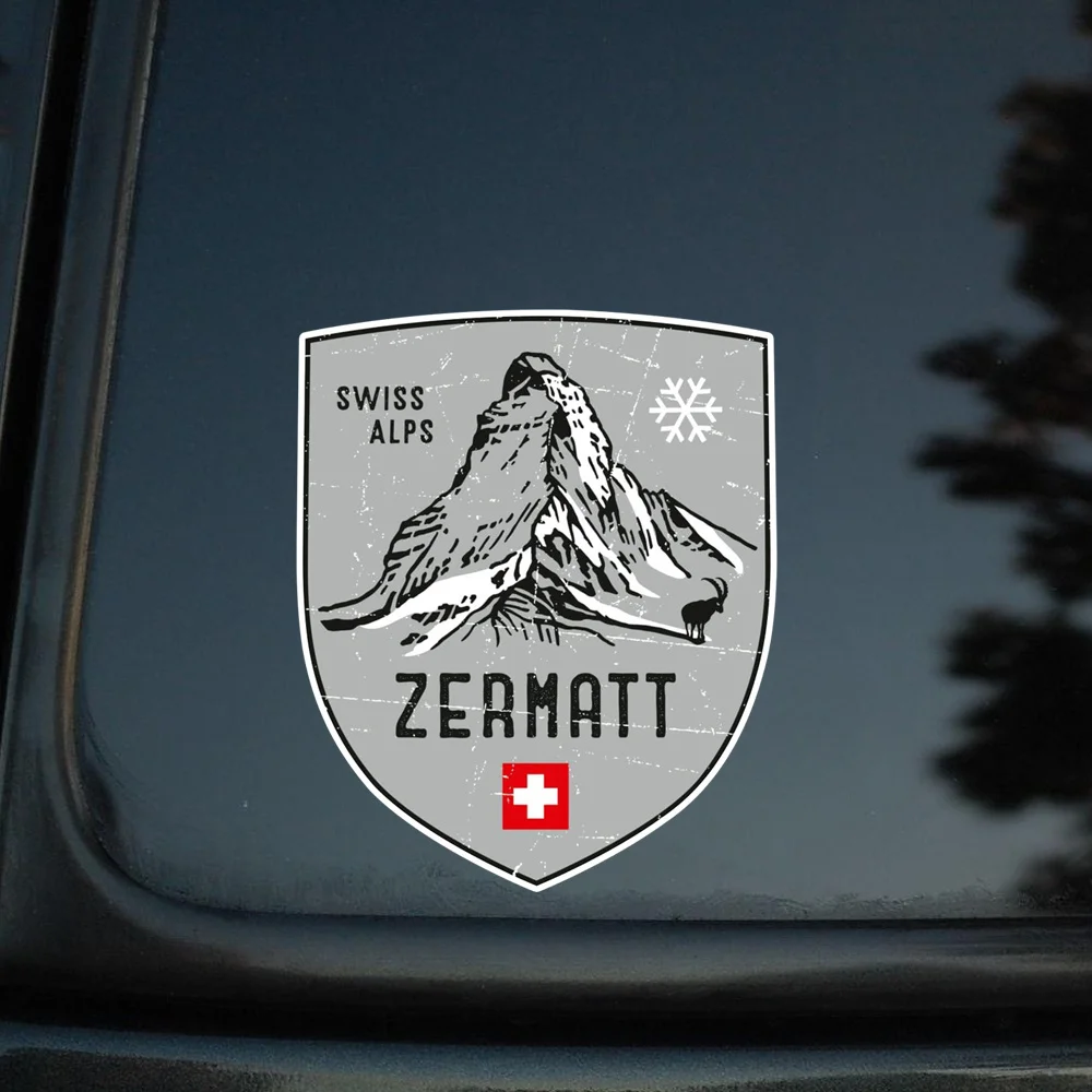 

Pare-chocs de Voiture, Taille 5 Autocollant Vinyle Zermatt Montagne Emblème Suisse pour