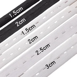 5 Meters White Black Hole Elastic Bands 15/20/25/30MM Nylon Highest with Elastic Webbing DIY Craft Sewing Accessories